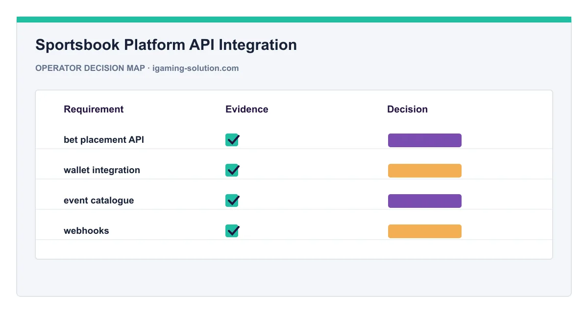 Decision map for Sportsbook Platform API Integration