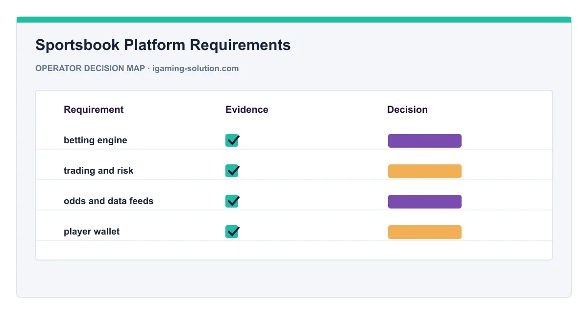 Decision map for Sportsbook Platform Requirements